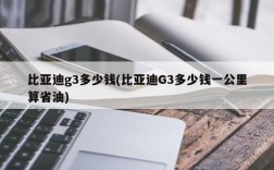 比亚迪g3多少钱(比亚迪G3多少钱一公里算省油)