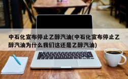 中石化宣布停止乙醇汽油(中石化宣布停止乙醇汽油为什么我们这还是乙醇汽油)