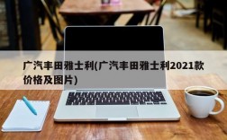 广汽丰田雅士利(广汽丰田雅士利2021款价格及图片)