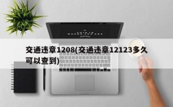 交通违章1208(交通违章12123多久可以查到)