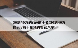 30到40万的suv前十名(30到40万的suv前十名预约智己汽车)