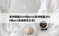 吉利缤越2020款pro(吉利缤越2020款pro后雨刷怎么关)