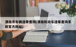 渭南市车辆违章查询(渭南机动车违章查询系统官方网站)