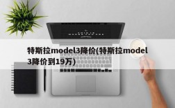 特斯拉model3降价(特斯拉model3降价到19万)